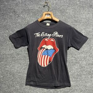 Vintage Rolling‎ Stones T Shirt Mens Small Black 1981 North American Tour Band T
